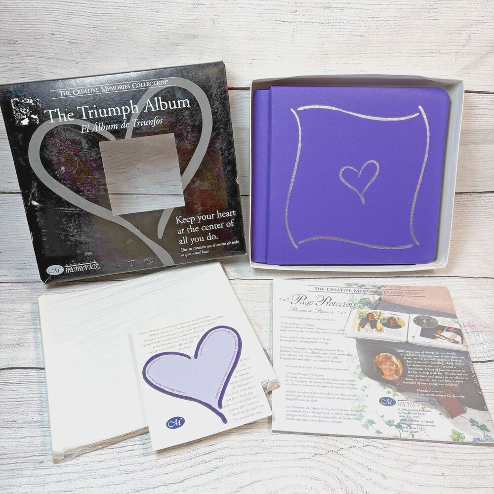 Creative Memories The Triumph Album Heart 7x7 W/ Pages & Protectors Purple READ